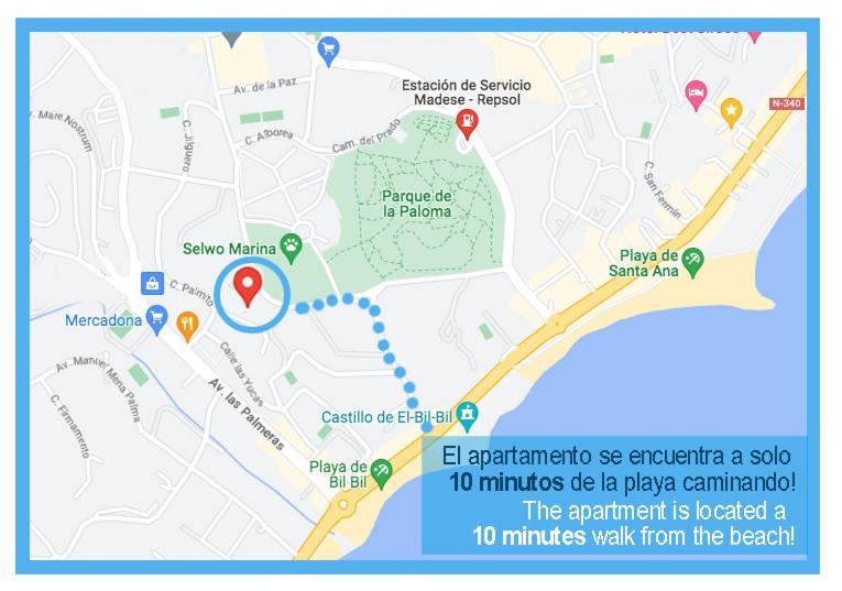 2Bdr Sunny Apartment With Pool And Private Parking In Benalmádena Eksteriør billede